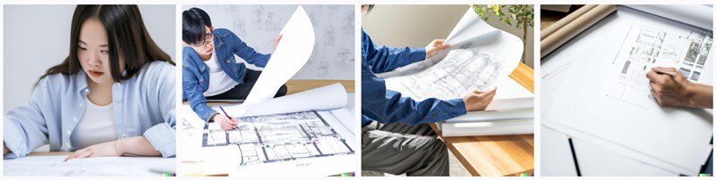 DALL-E.Person Studying Blueprint