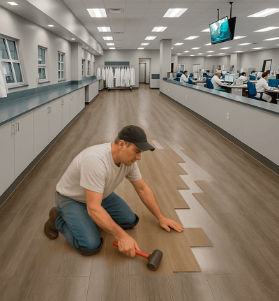 One of the primary advantages of resilient flooring is tits efficient installation process. In health care settings where continuous operation is essential, minimized disruption is crucial. 